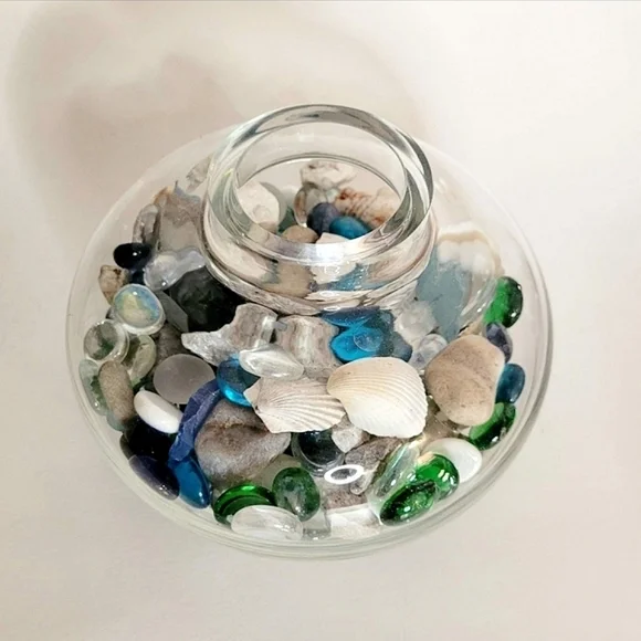 Vintage Blown Clear Art Glass Round Vase - Picture 7 of 9